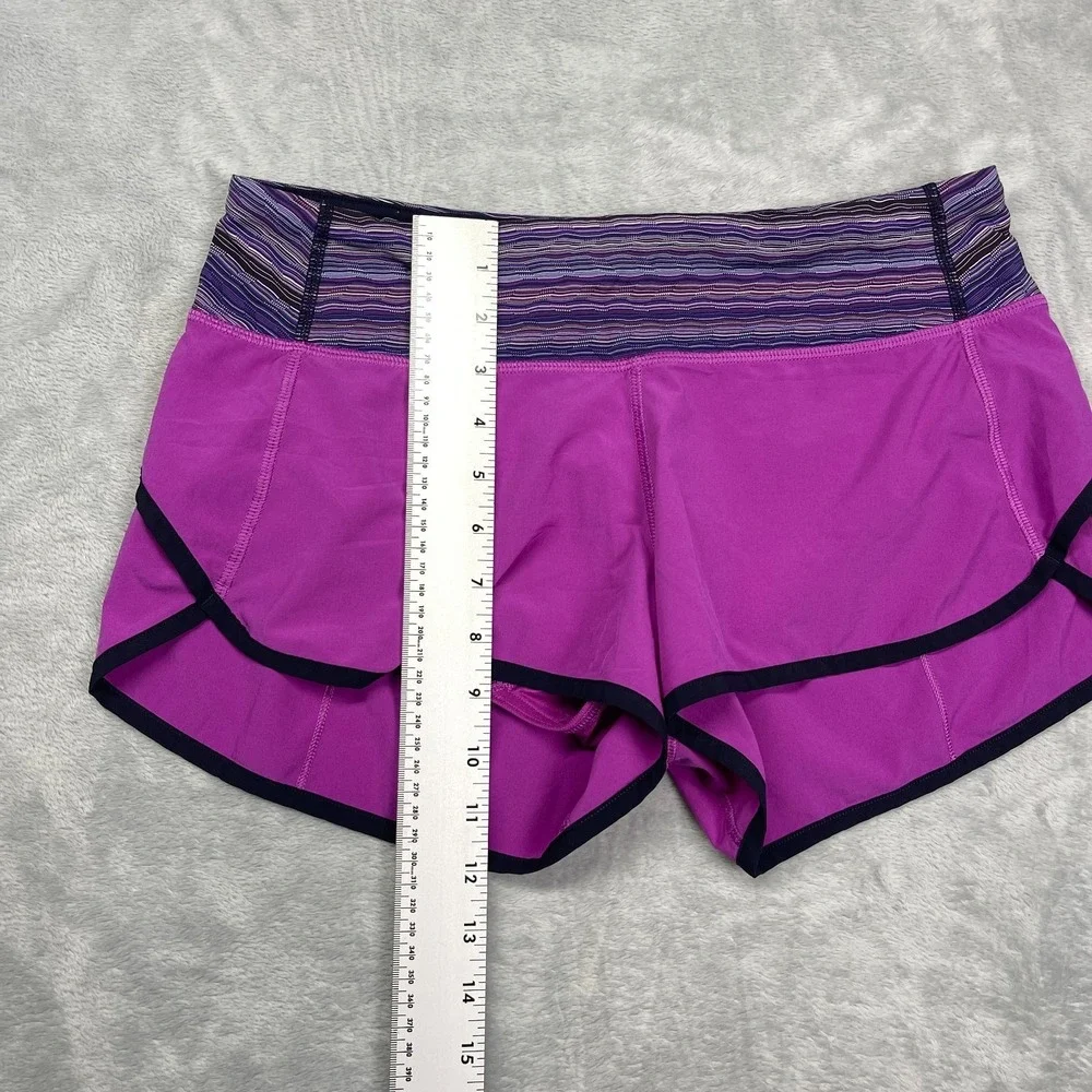 Lululemon Shorts Women 6 Purple Space Dye Waistband Lined Athletic Speed Running